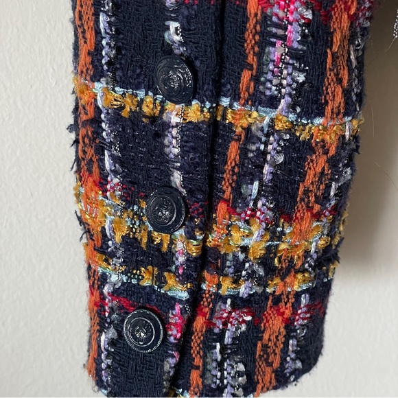 L’Agence Angelina Jacket Midnight Navy Blue Tweed Fringe coastalgrandma polished - Picture 13 of 16